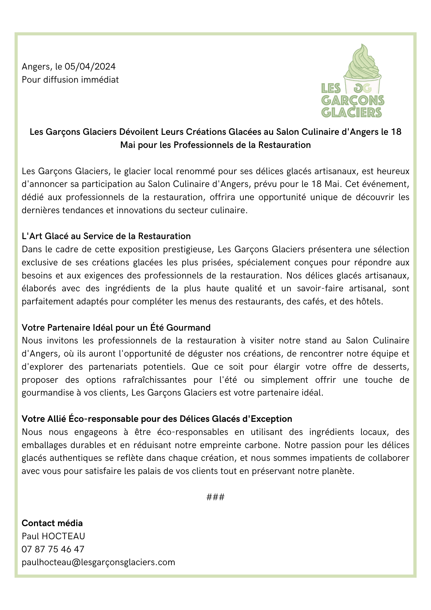 Communiqué de presse